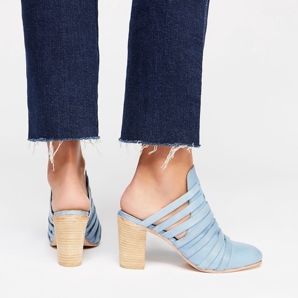 NIB Free People Byron Strappy Mule Denim Blue - Picture 6 of 6
